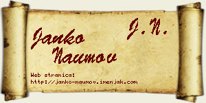 Janko Naumov vizit kartica